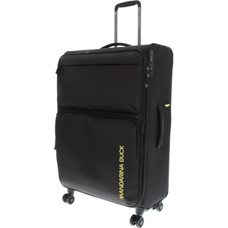 Mandarina Duck Zephyr Trolley Large EXP, espandibile in tessuto morbido ad effetto 3D, leggero e pratico, blu