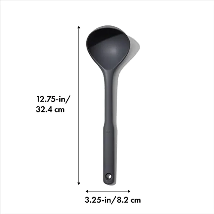 OXO Good Grips Silicone Everyday Ladle Schöpflöffel aus Silikon für den täglichen Gebrauch, 719812689807, Peppercorn, us:one size – Bild 4