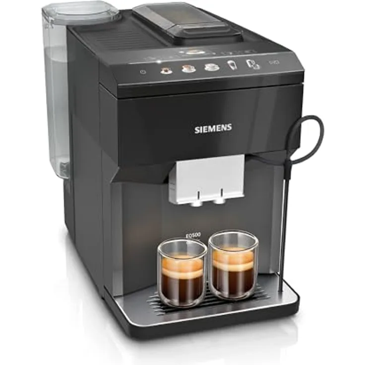 Siemens Kaffeevollautomat EQ500 classic, TFT-Display, 5 Kaffee- und Milchgetränke, Doppeltassenfunktion, einfache Reinigung, Schwarz, TP511E19