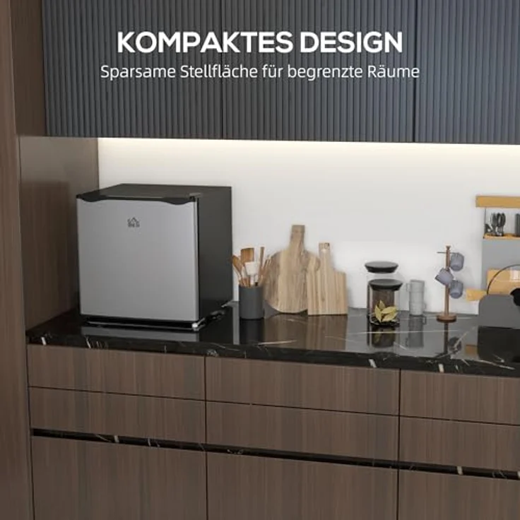 HOMCOM Mini-Gefrierschrank 35L freistehend, einstellbare Temperatur von -14 bis -24℃, 41dB, Silber – Bild 4