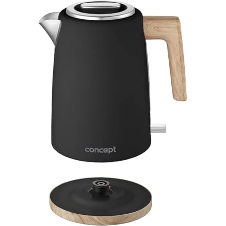 Concept RK3316 Edelstahl-Wasserkocher 1,7 l schwarz, stilvolles Design mit Strix-Anschluss und dreifacher Sicherheitsverriegelung – Bild 3