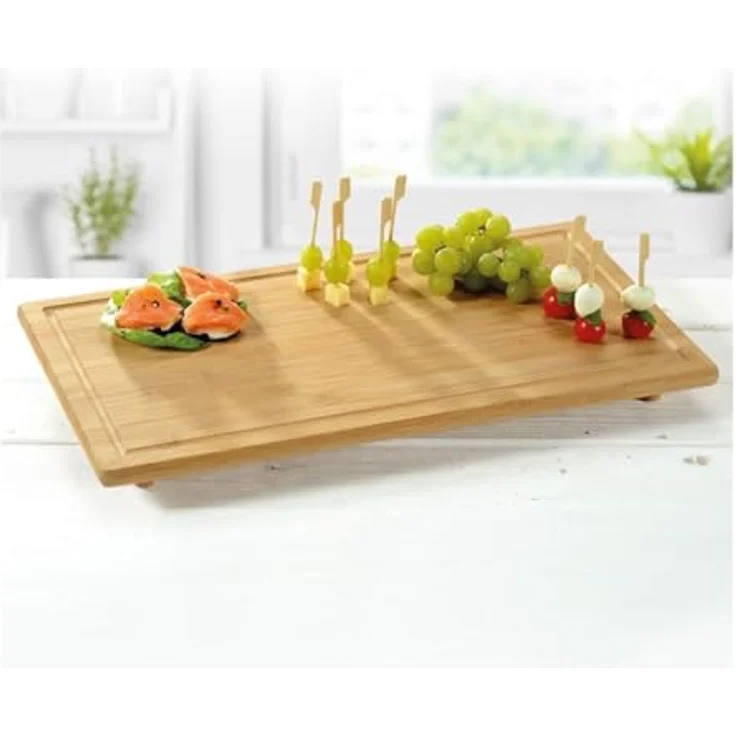 Kesper 2 Stück Schneide- und Abdeckplatte aus 100% FSC Bambusholz 50 x 28 x 4 cm - Ceranfeldabdeckung – Bild 5