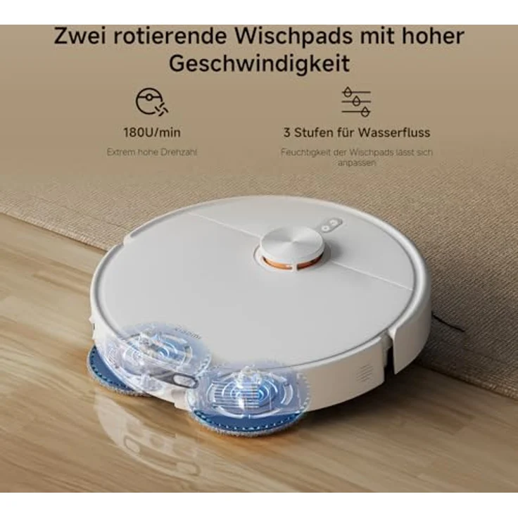 Xiaomi Robot Vacuum H50, Staubsauger- und Wischroboter mit 10.000 Pa Saugkraft, selbstreinigender Ladestation und Lasernavigation – Bild 6