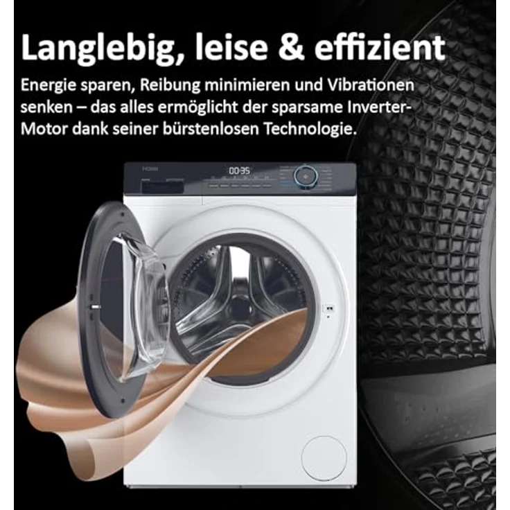 Haier I-PRO SERIE 3 HW81-NBP14939 Frontlader Waschmaschine 8kg mit Dampfprogrammen & Refresh-Programm - A-Effizienz, Inverter-Motor – Bild 5