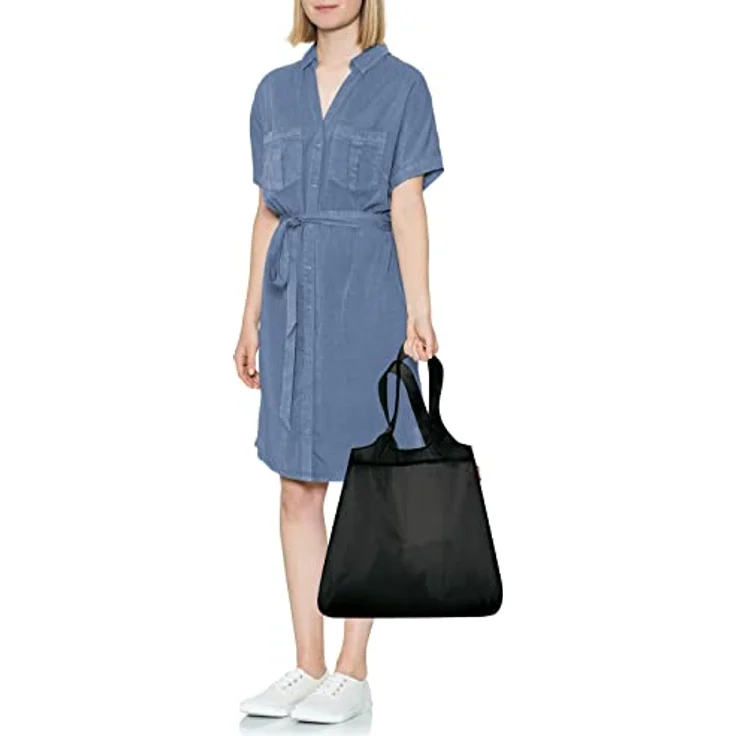 reisenthel Mini Maxi Shopper, Einkaufstasche aus 100% Polyester, schwarz, 43,5 cm x 6 cm x 63 cm – Bild 4