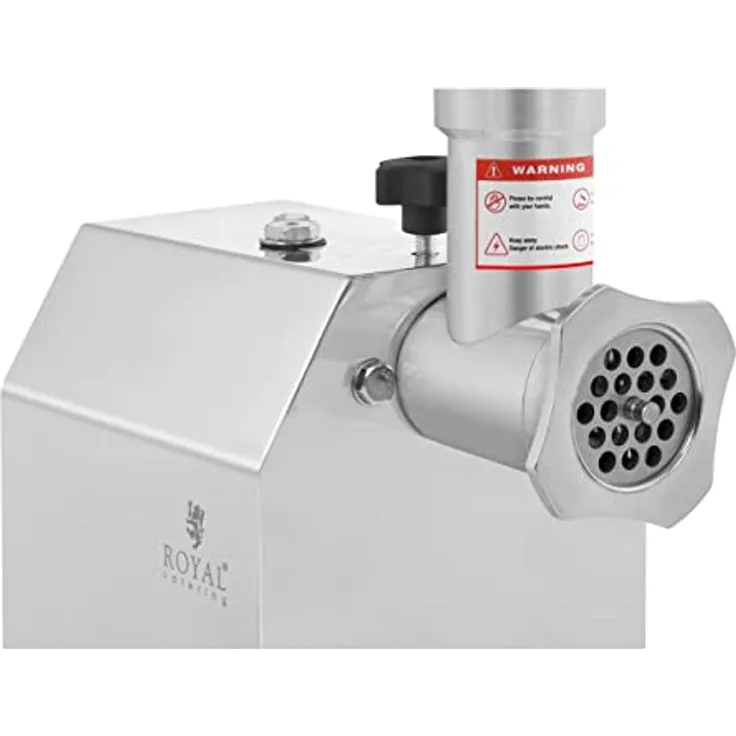 Royal Catering RCFW 70-600ECO Fleischwolf Elektrisch Edelstahl Fleischmaschine (70 kg/h, 600 W, Reverse-Funktion, Lochgröße 5/7 mm) ECO