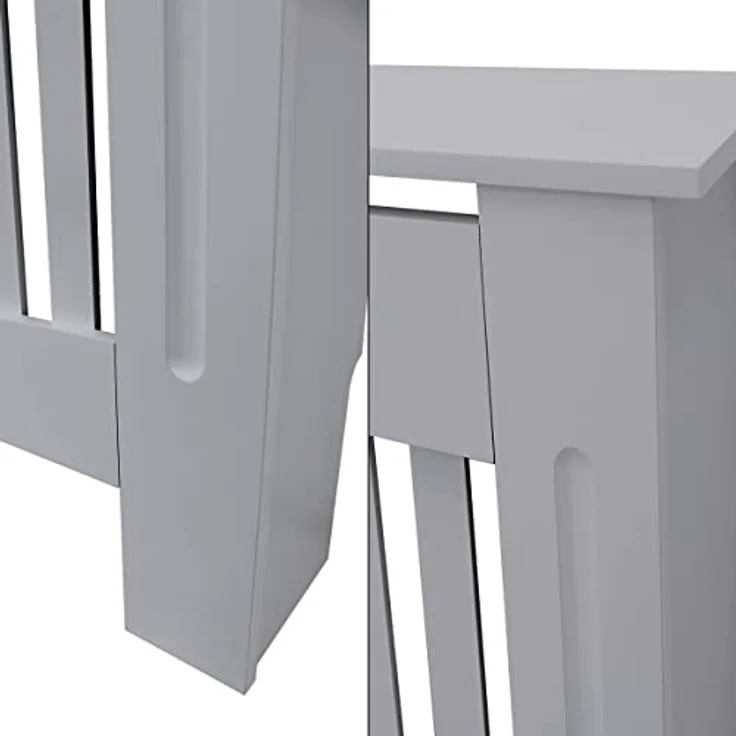 ECD Germany Heizkörperverkleidung Landhausstil 78x19x82 cm, Grau, aus MDF lackiert, für Wohn- und Schlafzimmer – Bild 4