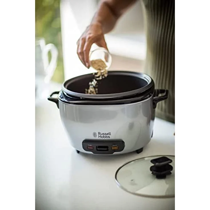 Russell Hobbs Reiskocher Maxi 2,5l inkl. Dampfgarer-Einsatz Warmhaltefunktion, antihaftbeschichteter Gartopf, Reislöffel & Messbecher Schongarer für Gemüse & Fisch, MaxiCook 23570-56 – Bild 5