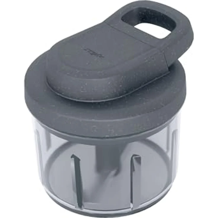 Zyliss Easy Pull Zwiebel­schneider Manuell, 800ml, Multizerkleinerer mit 3 scharfen Klingen im Patentierten Swiss Design, Grau – Bild 1