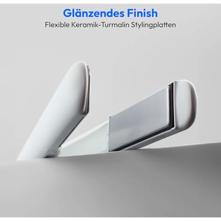 MEDION Glätteisen HS2 kabellos (weiß, Display, 5 Hitzestufen, 165°-210°, Keramik-Turmalin, Silikonhülle) – Bild 3