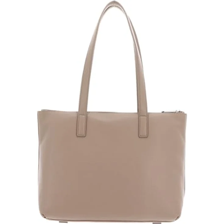 Mandarina Duck Mellow Leather Shopper FZT53, eleganter Damen Shopper aus weichem Kalbsleder, Nude, 36 x 9.5 x 26 cm – Bild 3