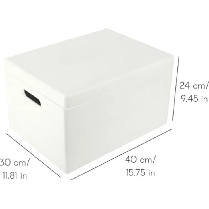 Creative Deco XXL Weiß Große Holzkiste mit Deckel | 40x30x24 cm (+/-1cm) | Holztruhe Erinnerungsbox Baby Holzbox mit Deckel und Griffen Kasten | Für Dokumente, Spielzeug, Werkzeuge, - Preisvergleich – Bild 3