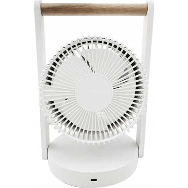 LTC LXWB17 Kabelloser Tischventilator mit 10W Motor, 5 Geschwindigkeitsstufen, Nachtlicht und LCD-Display, Holzgriff – Bild 4