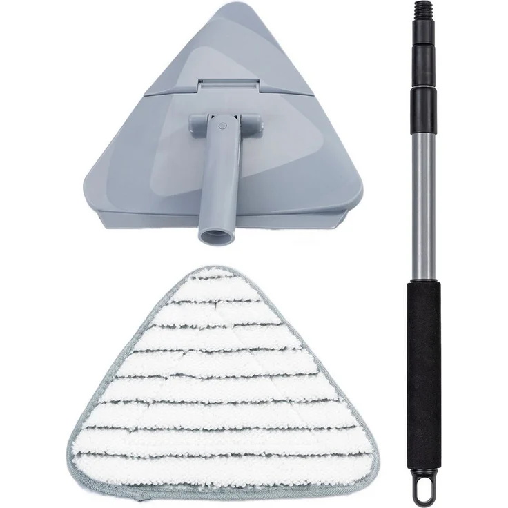 Maximex Triangel-Wischer-Set mit Teleskopstiel, 360° Duo-Knickgelenk, Mikrofaser-Bezug, reinigt nur mit Wasser (Set, 5-St)