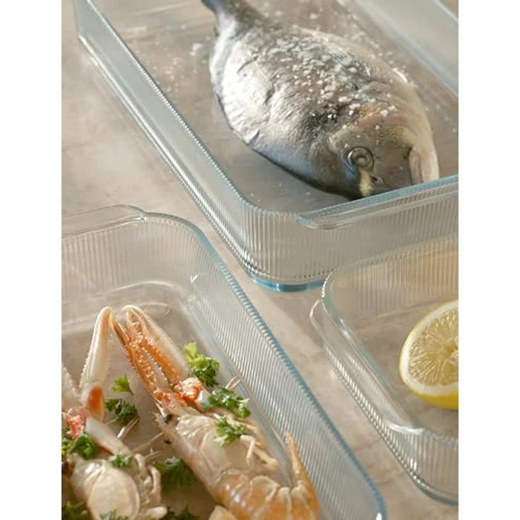 Stelton Pilastro, geriffelte Ofenfeste Glasschale, 40.8 cm, transparent, spülmaschinenfest, ideal für Lasagne, Gratin und Gebäck – Bild 3