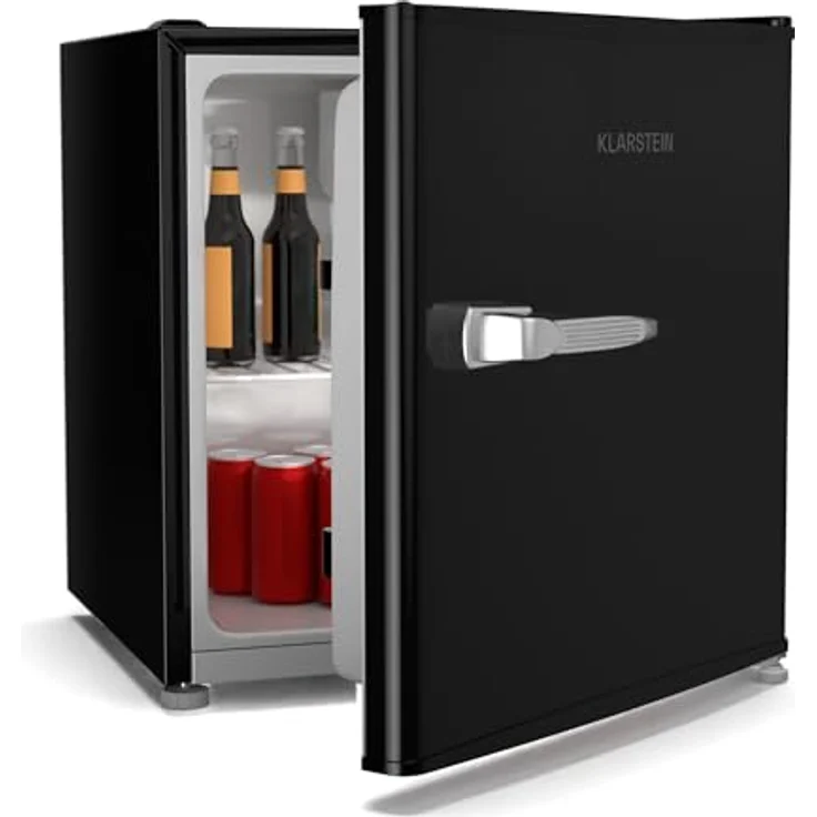 Klarstein Irene 46L Retro Mini-Kühlschrank, Leise 37 dB, Verstellbarer Thermostat, Energieeffizient, Schwarz – Bild 1