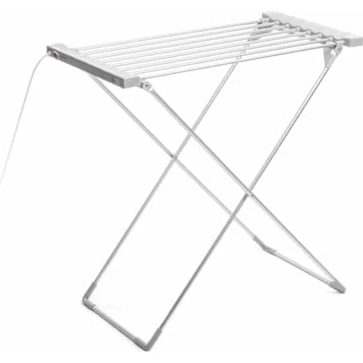 InnovaGoods Elektrischer Wäscheständer Dryak, 8 Beheizte Stäbe, Zusammenklappbar, 120 W, Grau