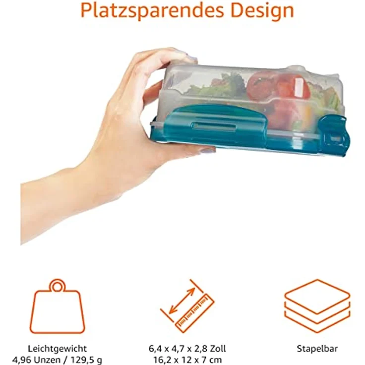 AmazonBasics Frischhaltedosen-Set, luftdicht, 3-teiliges of 0.6 L, Set 130 x 80 x 170 mm – Bild 5