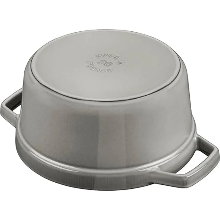 Staub 1102618 Cocotte-Bräter, rund mit Deckel 26 cm, 5,0 L, mit mattschwarzer lierung im Inneren des Topfes, graphitgrau – Bild 5