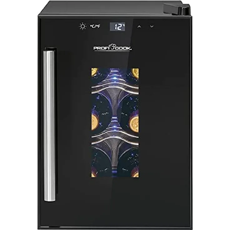 ProfiCook PC-WK 1230 Weinkühlschrank, freistehend, schwarz, 6 Flaschen, Breite 24.6 cm, Energieklasse G