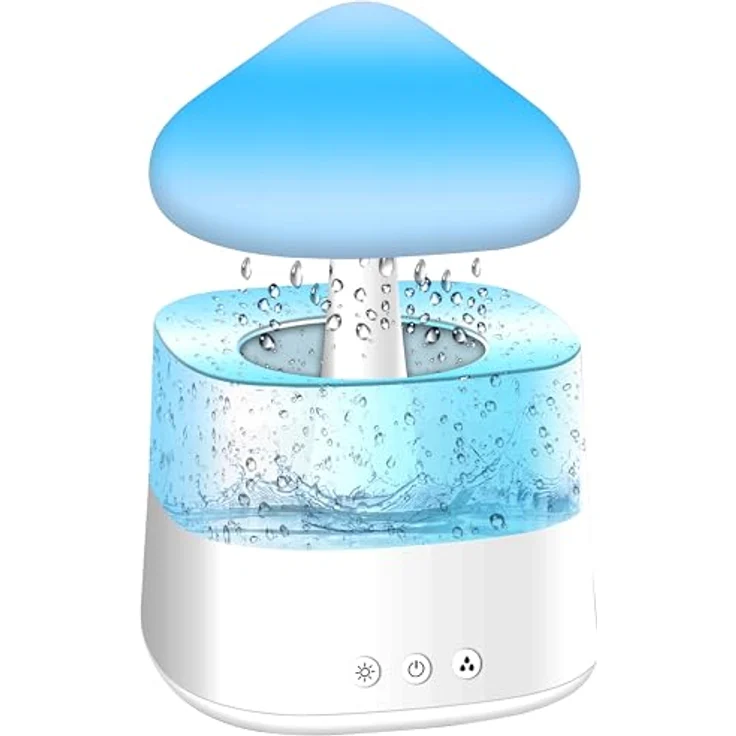 Retoo Luftbefeuchter Diffusor Aromathera-Pie 450 ml 10W 3 Duftöle, Regenwolken Nachtlicht, 7 Farben, für Raum Schlafzimmer Kinderzimmer – Bild 1