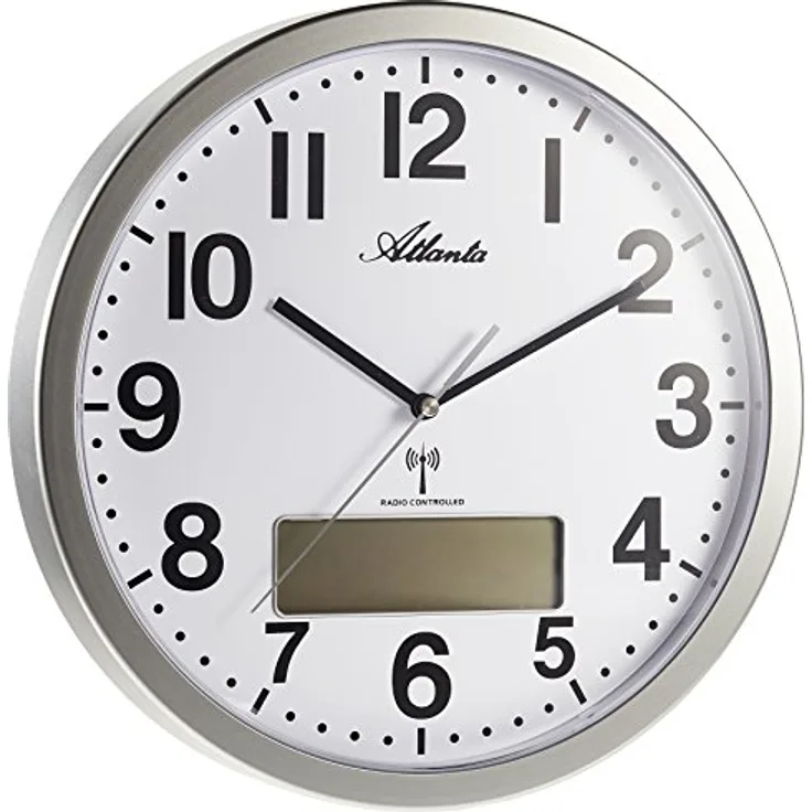 Atlanta Wanduhren Analog Digital silberfarben 4380-19, Hersteller: Atlanta, Marke: ATLANTA, Artikelkategorie: Uhr