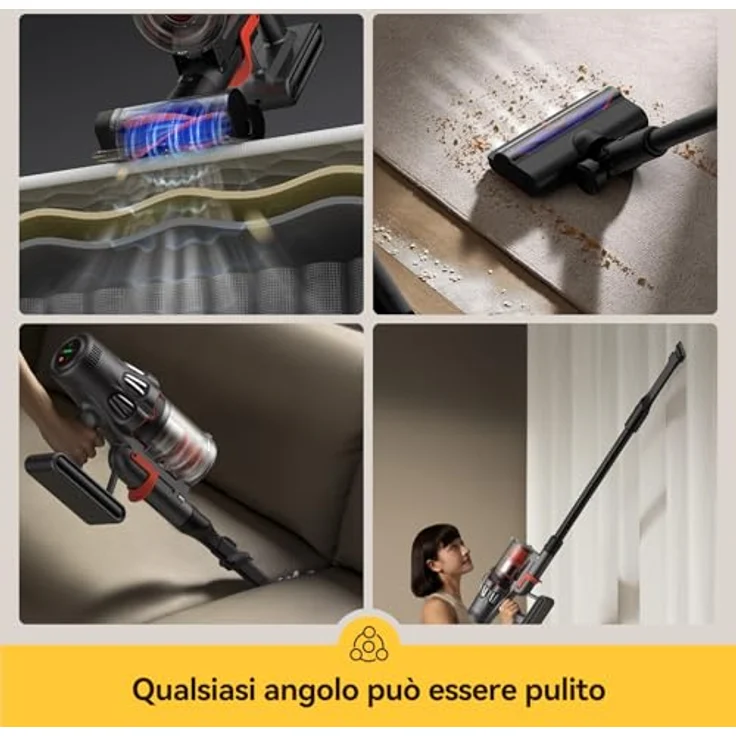 "Deerma Hand-und Stielstaubsauger DEM-T50W Akku-Staubsauger, 550 W mit optischem Erkennungssystem" – Bild 4