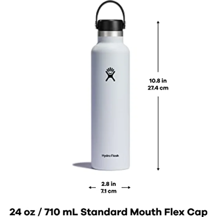 HYDRO FLASK - Trinkflasche 709ml (24oz) - Vakuumisolierte Wasserflasche aus Edelstahl - Sportflasche mit auslaufsicherem Flex Cap - Thermoflasche Spülmaschinenfest - Standard-Öffnung - Indigo – Bild 4