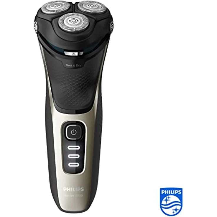 Philips Shaver Series 3000 - Elektrischer Nass- und Trockenrasierer für Herren mit ausklappbarem Trimmer und Reisetasche (Modell S3230/52) – Bild 2