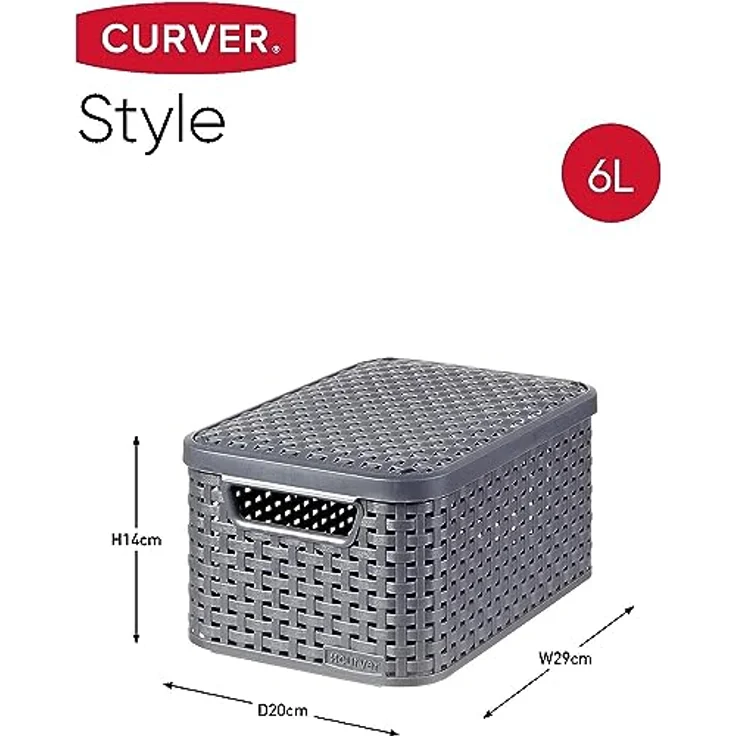 Curver 3-er Set Box S mit Deckel anthrazit, 246250 – Bild 3