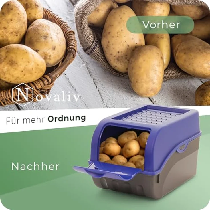 Novaliv Mittel Gemüsebox, 5L Vorratsdose in marineblau, stapelbar und ideal für Kartoffeln, Zwiebeln und Obst – Bild 6
