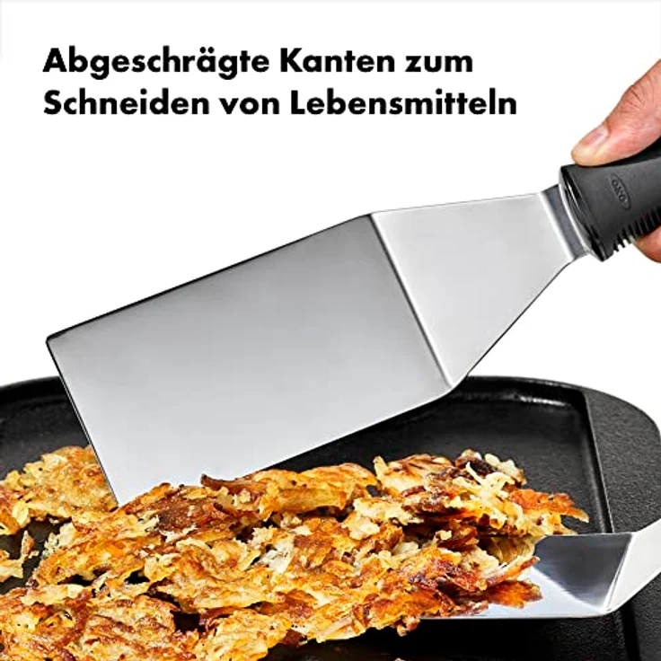 OXO Good Grips Grill-Pfannenwender, Edelstahl in Profi-Qualität mit rutschfestem Griff und flexiblem Kopf – Bild 3