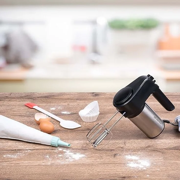 alpina Handmixer 400W, 230V, mit ergonomischem Design, Schwarz/Silber, vielseitige Geschwindigkeitseinstellungen und hochwertige Aufsätze – Bild 8