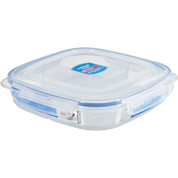 LocknLock TO GO Snackbox 1,35L, Auslaufsichere Lunchbox mit 4 Fächern für Obst und Gemüse, Spülmaschinen- & Mikrowellengeeignet, BPA-freier Snackbehälter – Bild 1