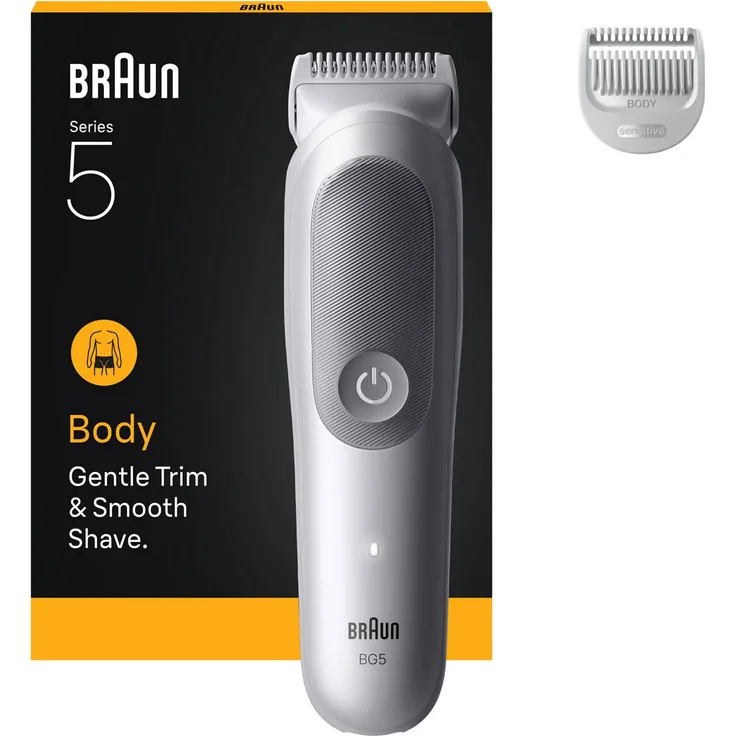 Braun Series 5 BG5500, Body Trimmer für Männer, Nass & Trocken, Akku, Grau, Weiß
