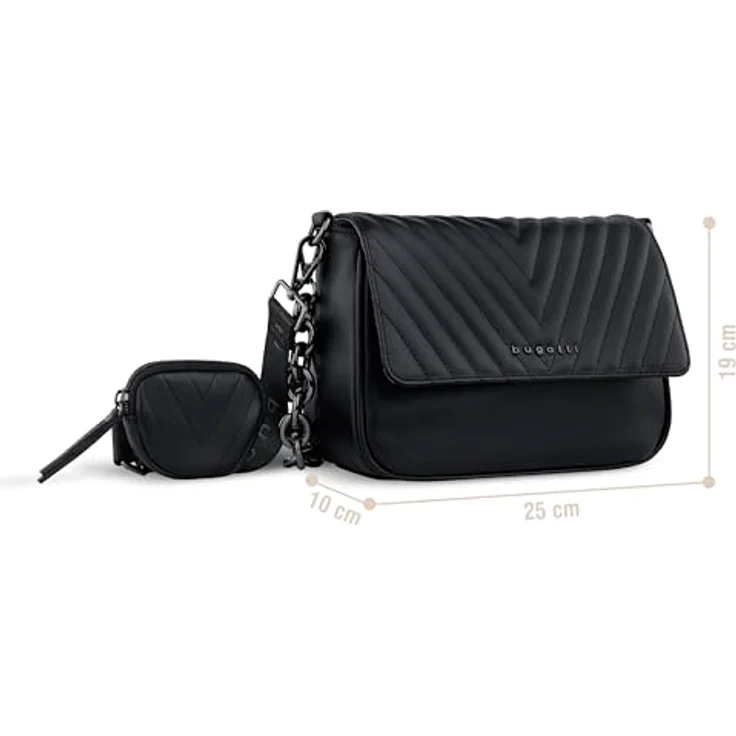 bugatti Umhängetasche SIRA, Crossbody Bag mit verschließbarem Täschchen, grau – Bild 2