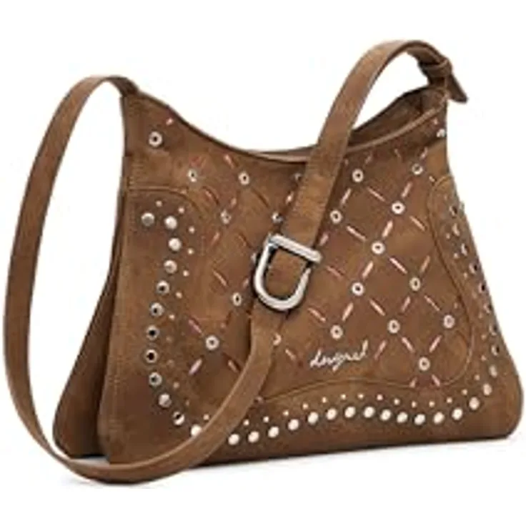 Desigual Yankee Manaos, Handtasche in Braun mit mehreren Fächern für Damen