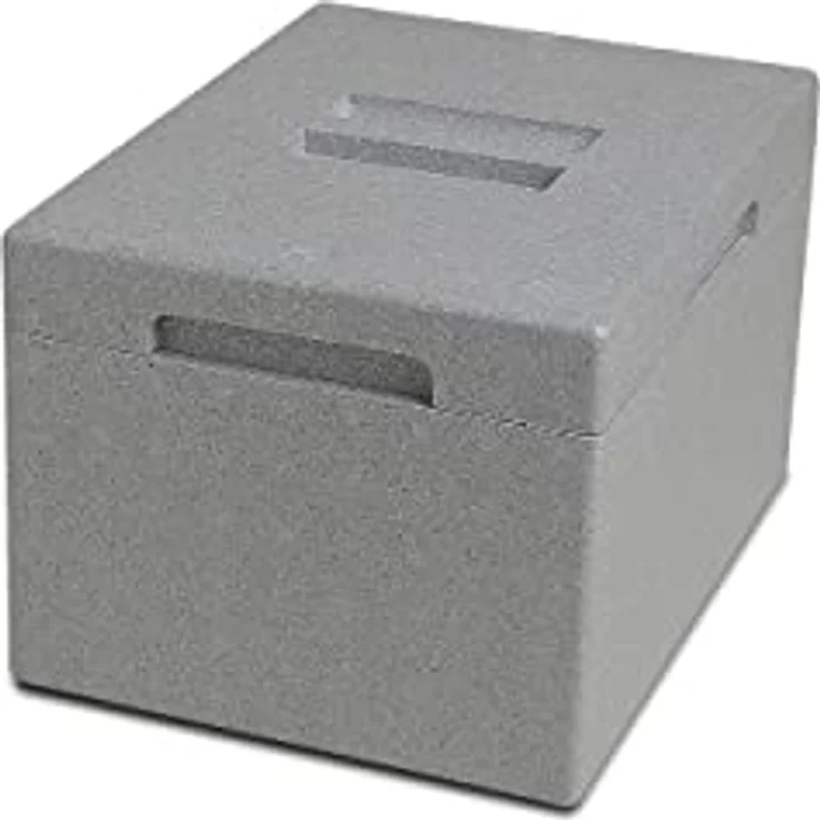 CLIMAPOR Transportbox Mini aus Styropor, grau – Volumen: 25,5 x 35 x 21 cm (9 Liter) - Wandstärke: 1,75 cm BZW. 2 cm - Thermobox aus EPS – Bild 2