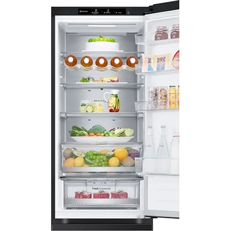 LG GBV7280AEV, Klasse A, 387 L, Kühl-Gefrierkombination mit FlatDoor-Design, Total NoFrost, DoorCooling+, Variables Ablagefach für XXL-Stauraum, 67.5 x 59.5 x 203cm ꟷ Essence Black Steel – Bild 5