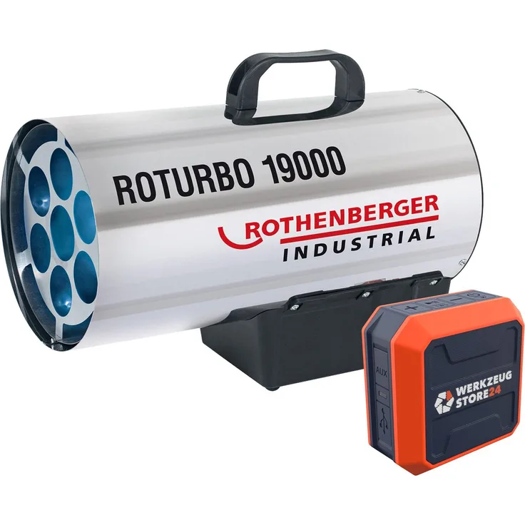 ROTHENBERGER Industrial Heizkanone ROTURBO 19000 mit Piezo inkl. Bluetooth Lautsprecher - Orange