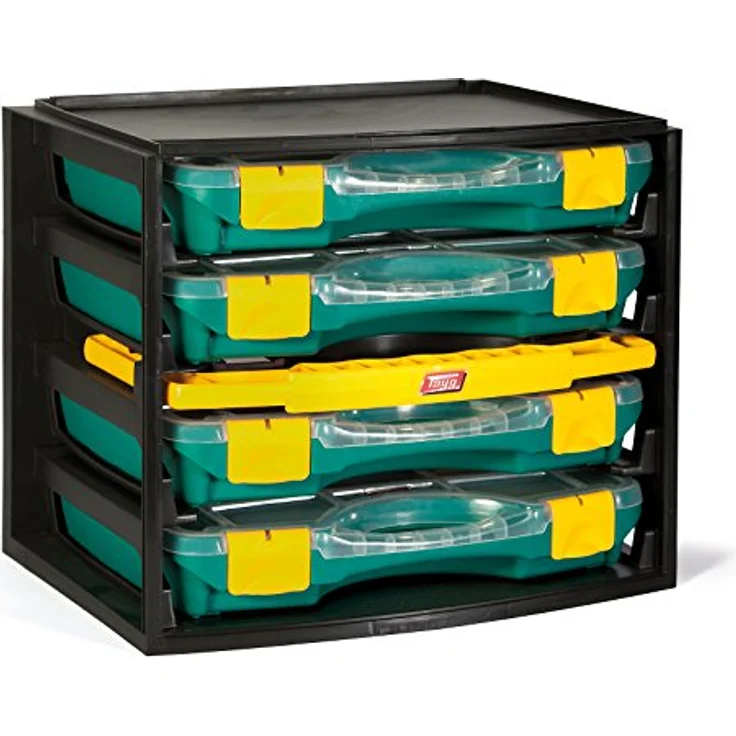 TAYG Multibox N° 1 (inkl. 4 Kleinteileboxen N° 22, Aufbewahrungssystem für Kleinteile, Box stapelbar, für Werkzeug, Maße 335x250x275 mm) 484960 – Bild 1