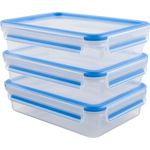 Emsa 515645 Clip & Close Frischhaltedosen | 3-teiliges Set | 3 x 1,2 L | -40 bis +100 Grad | Kunststoff | 100 % Dicht | Besondere Frische-Dichtung