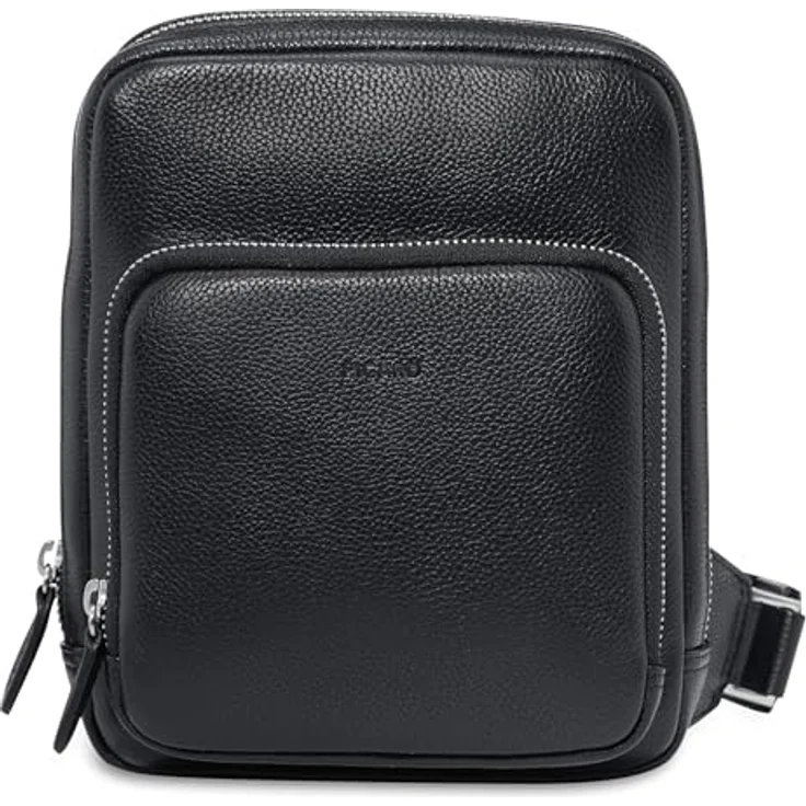 Picard Sling Bag Milano 8292, hochwertige Umhängetasche aus genarbtem Rindleder, schwarz, ideal für den Alltag – Bild 6