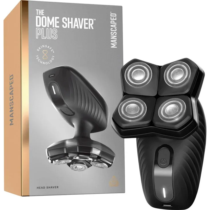 MANSCAPED The Dome Shaver Plus, Kopfrasierer mit FlexAdjust Technology und SkinSafe® Scherelementen, schwarz