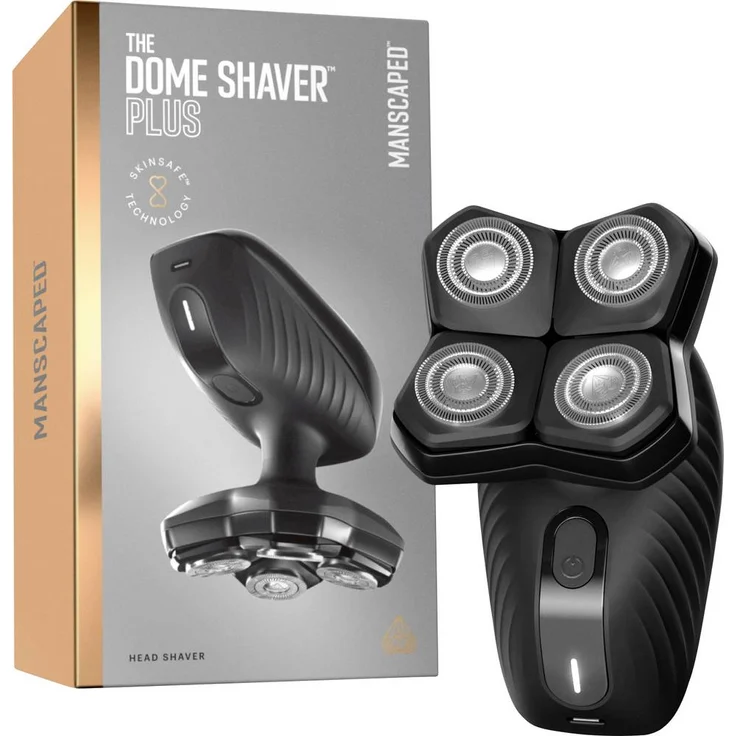 MANSCAPED The Dome Shaver Plus, Kopfrasierer mit FlexAdjust Technology und SkinSafe® Scherelementen, schwarz