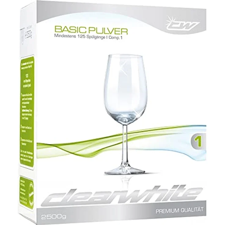 ClearWhite Basic Pulver Silberschutz, 2500g Geschirrspüler-Zubehör mit Superenzymen und phosphatfreier Formel für optimale Reinigungsleistung – Bild 1