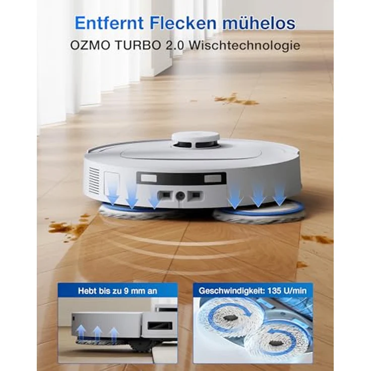 Ecovacs Deebot T30c White Gen 2 EU, Staubsauger Roboter mit 25.000 Pascal Saugkraft, Laser-Navigation und Nasswischfunktion, Weiss – Bild 3
