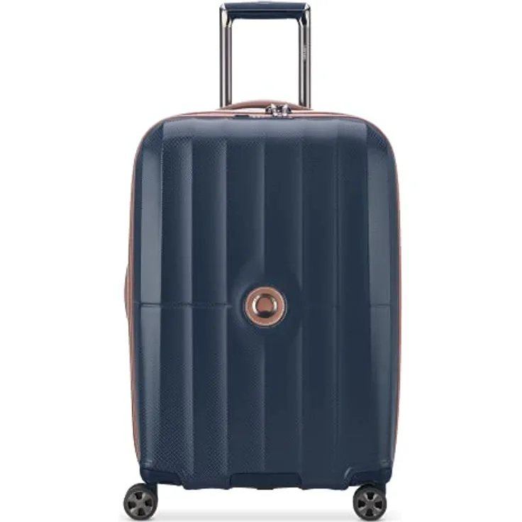 DELSEY PARIS St. Tropez Hardside Erweiterbares Gepäck mit Spinner-Rädern, Marineblau, Checked-Medium 24 Inch, St. Tropez Hartschalengepäck, erweiterbar, mit Rollen