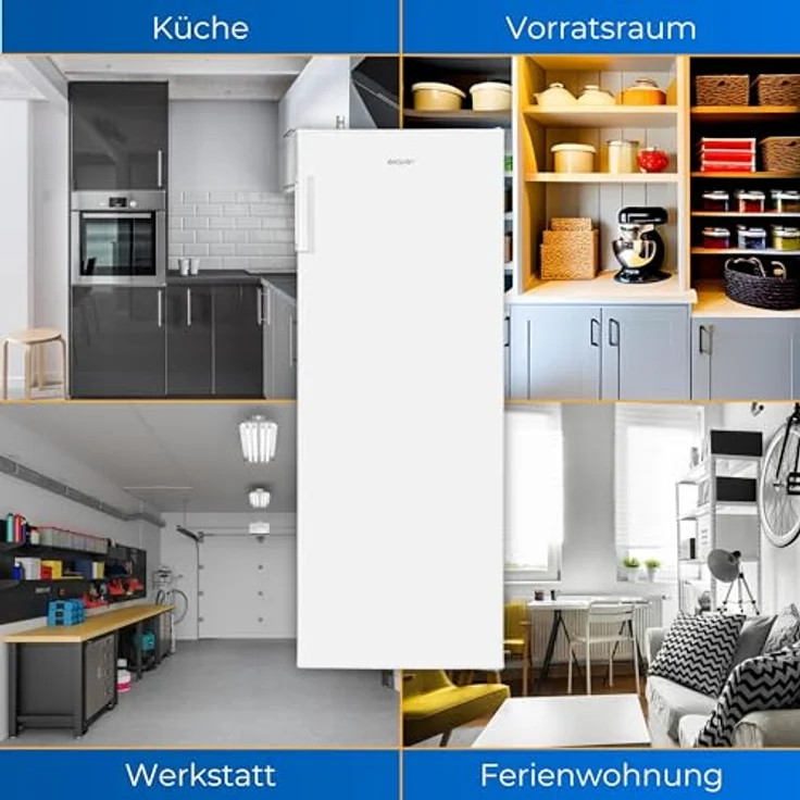 Exquisit Gefrierschrank GS5230-H-040D weiss | Tiefkühlschrank Groß 168 L Volumen | 4* Gefrieren | Türanschlag wechselbar | Gefrierschrank Gross 55cm Breite – Bild 5