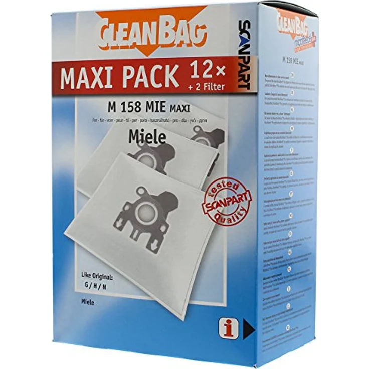 ScanPart Maxipack, kompatibel mit Miele Typ G/N 2687426158, Microfleece-Staubsaugerbeutel mit hoher Filtration und langer Nutzungsdauer – Bild 1